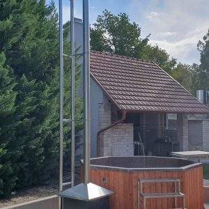 Dézsafürdő kályha plussz füstcső – 1m